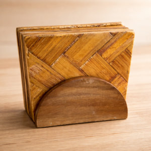 Coconut Wood Tissue Holder Stand